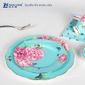 light blue pink floral pattern royal porcelain dinnerware grace ceramic dinnerware